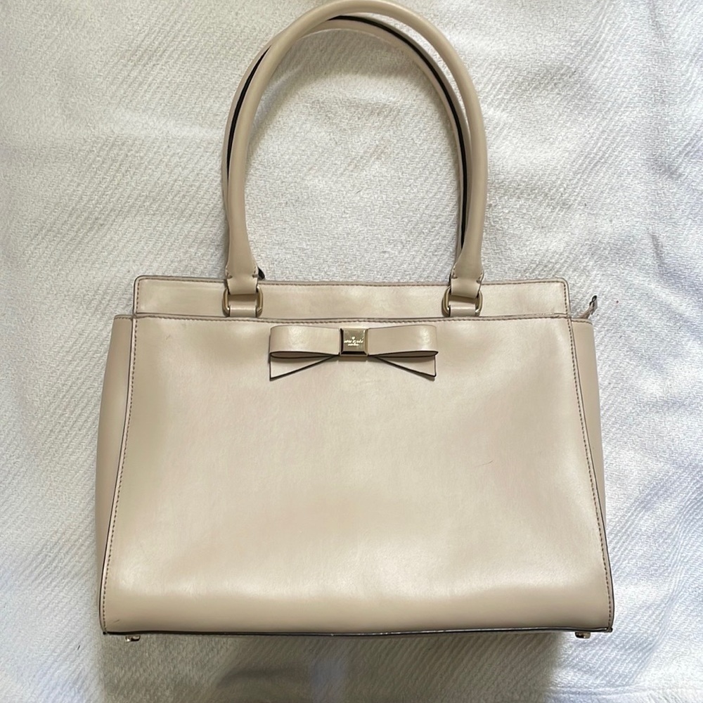 kate spade tote warm beige with bow